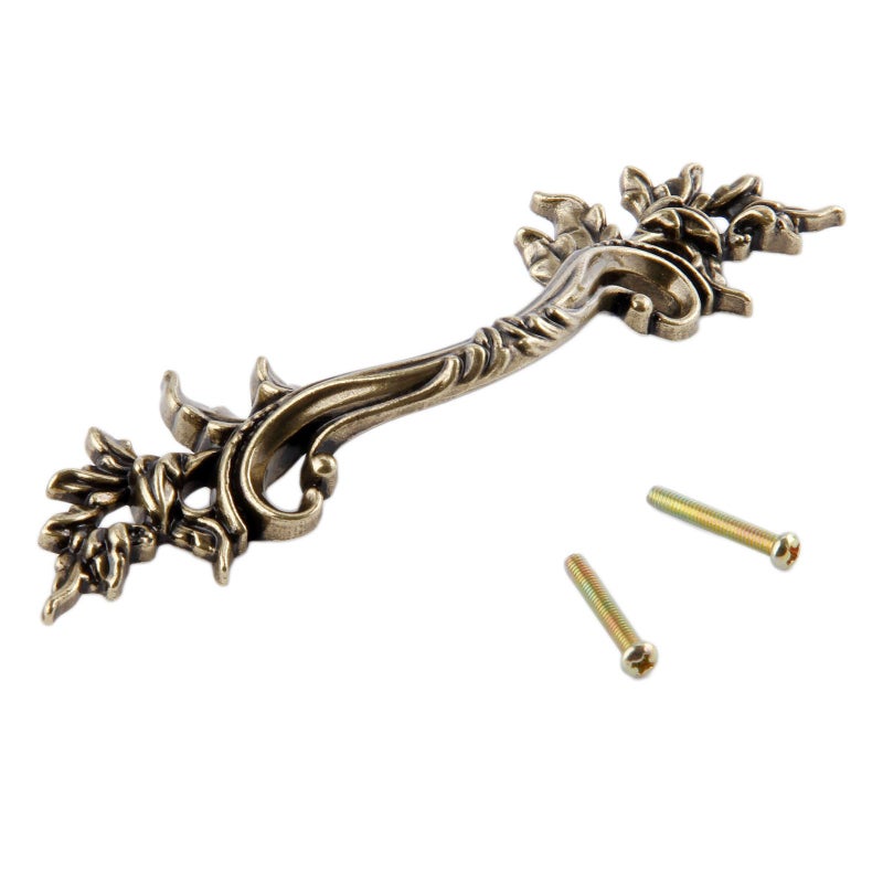 Mgoodoo 5PCS Antique Bronze Drawer Handle  French Provincial Dresser Pull Euro Style Closet Knob for Nightstand Door Cabinet Cupboard Furniture Kitchen Bathroom Bedroom - Image 2